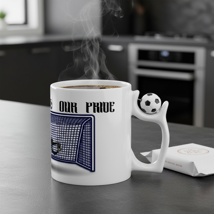 Goalkeeper mug with “Our Wall – Our Pride” print. Ayrini Studio.