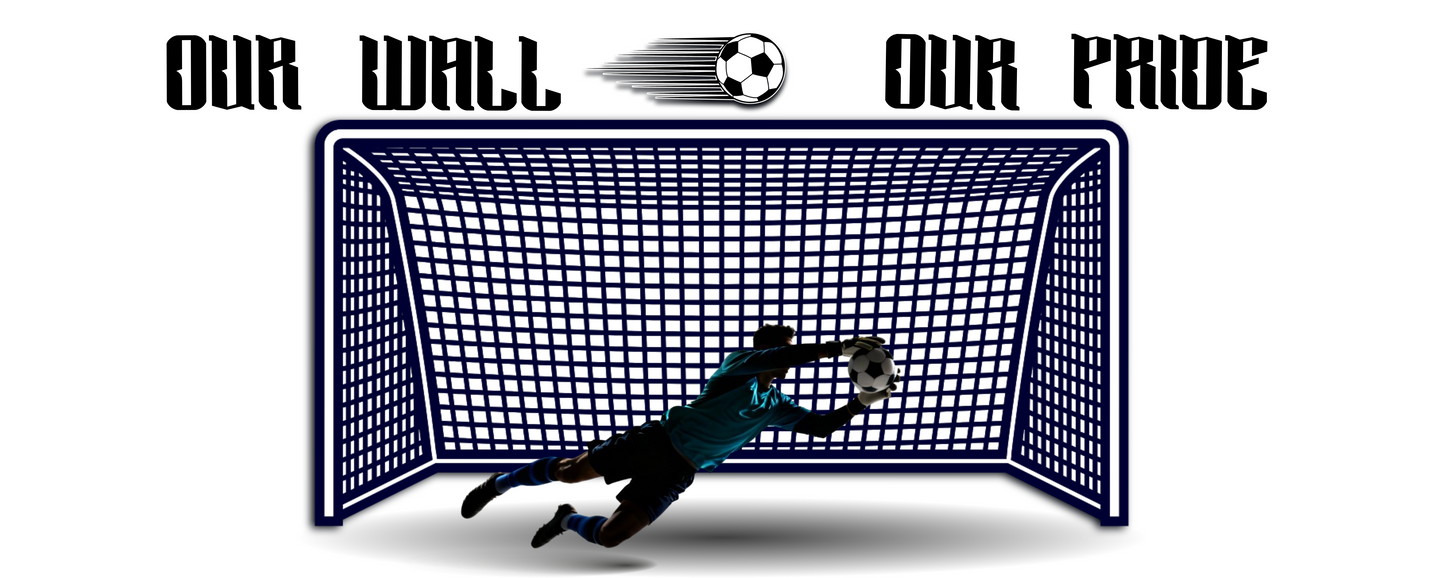 Goalkeeper mug with “Our Wall – Our Pride” print. Ayrini Studio.