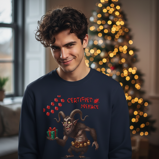 Certified Menace - Krampus Sweatshirt | Anti-Holiday Unisex Sweater