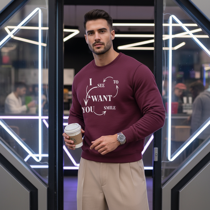 Funny quote print unisex sweatshirt, cozy minimalist design by Ayrini Studio.  