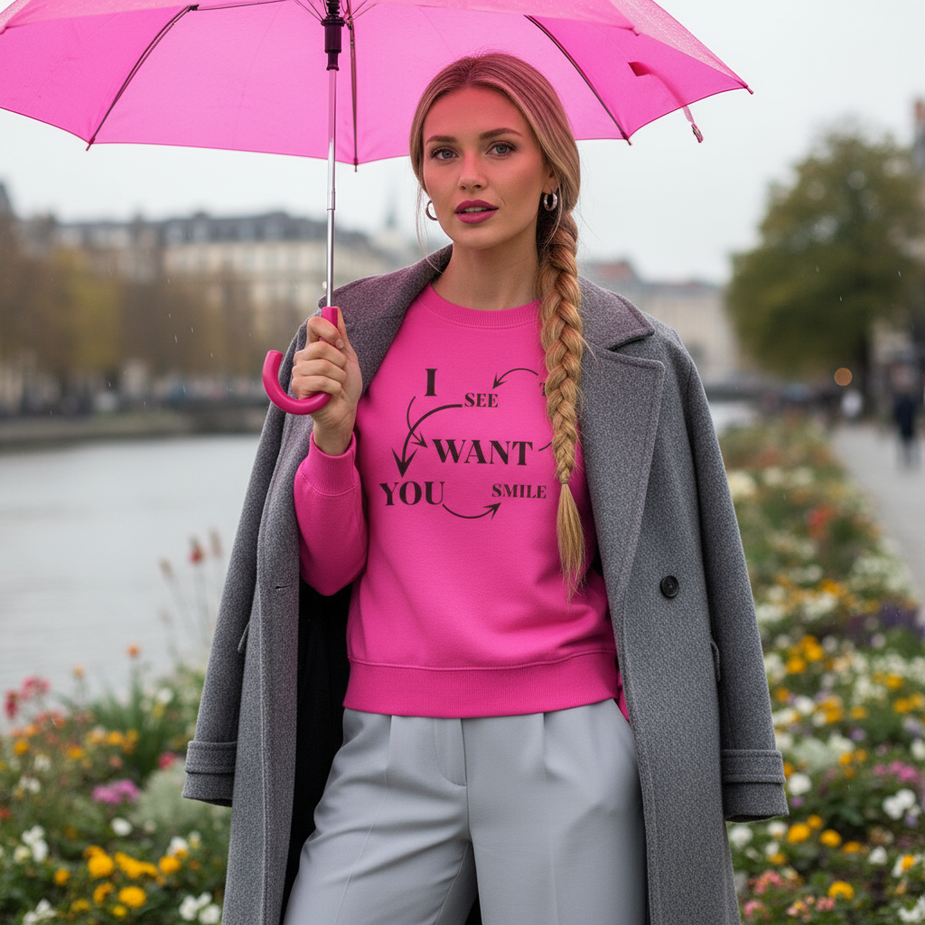 Funny quote print unisex sweatshirt, cozy minimalist design by Ayrini Studio.  