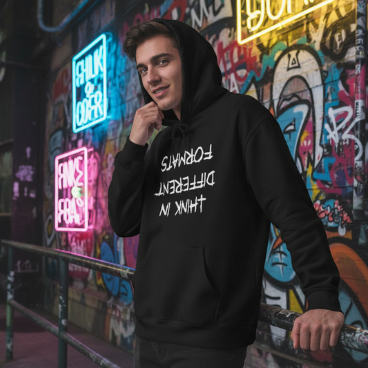 Unisex hoodie with minimalist design. Ayrini Studio.  