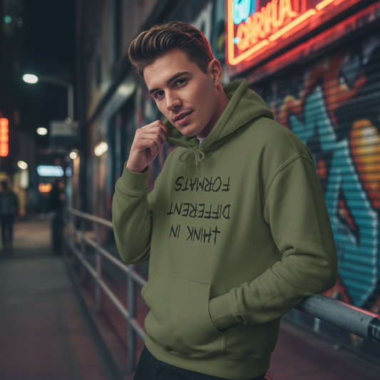 Unisex hoodie with minimalist design. Ayrini Studio.  