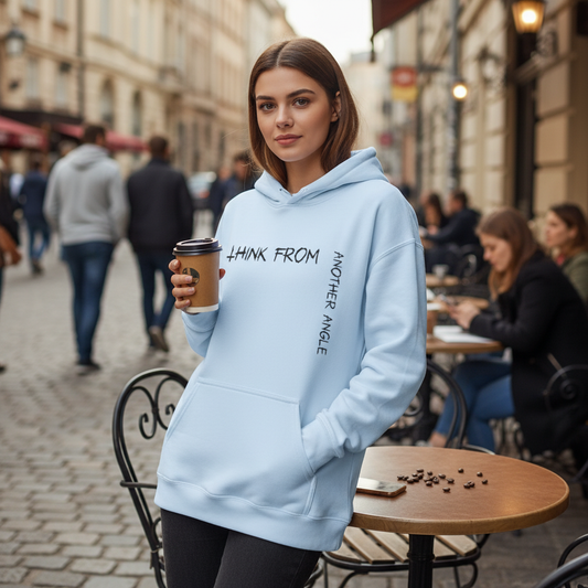 Unisex hoodie with minimalist design. Ayrini Studio.  