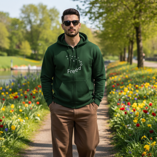 Unisex hoodie with motivational quote print. Ayrini Studio.  