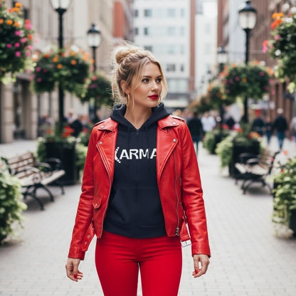 Unisex hoodie with motivational quote print. Ayrini Studio.  