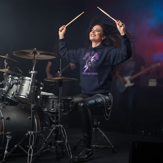 Unisex hoodie with rock-style print. Ayrini Studio. 