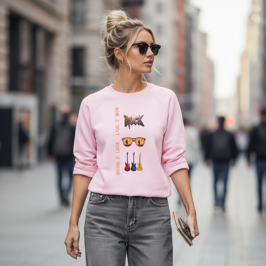 Unisex sweatshirt with rock-style print. Ayrini Studio. 